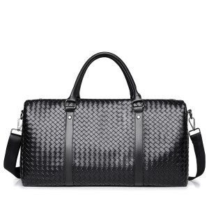 Custom mens faux leather duffle bag with zipper