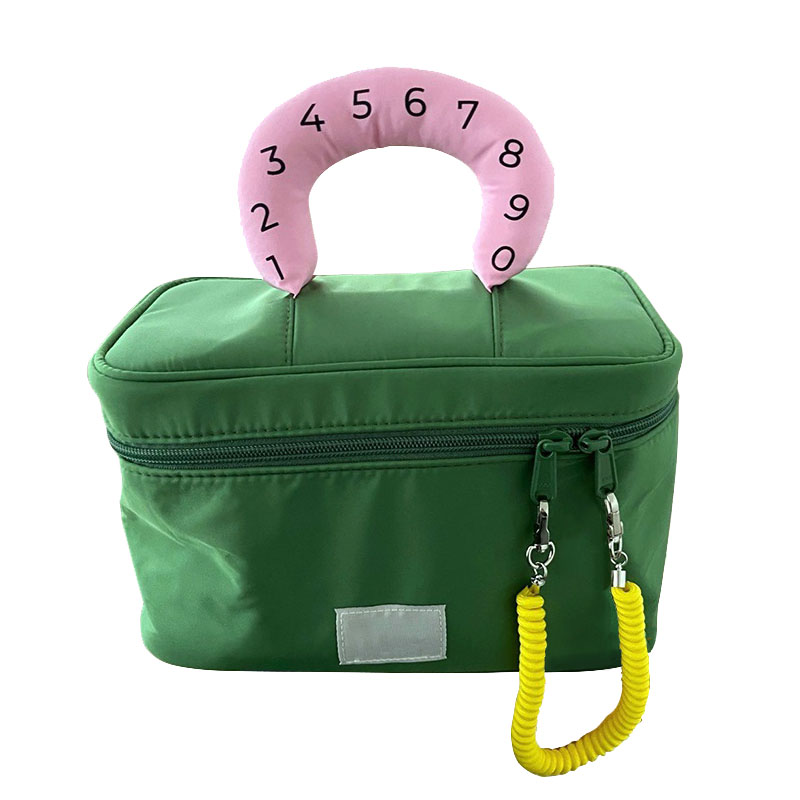 Custom womens green personalized cosmetic bags