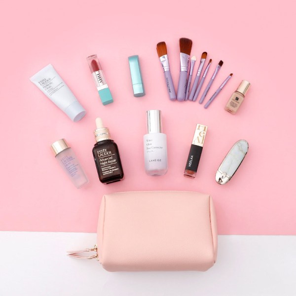 pink makeup bag