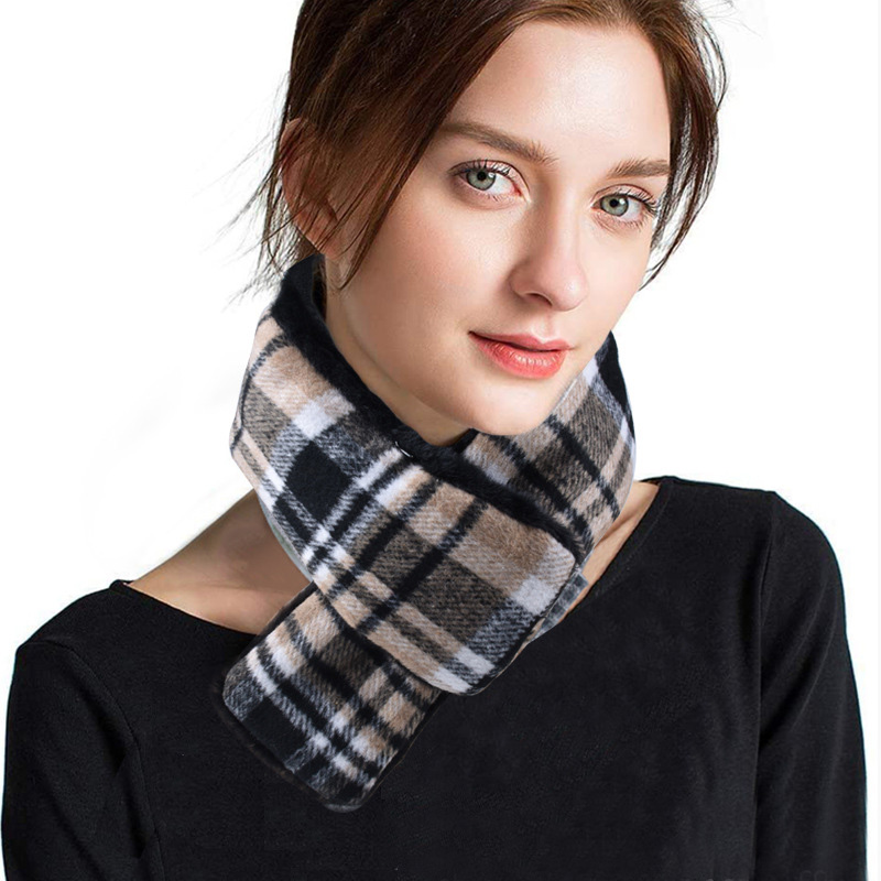 Plush fabric rechargeable heated scarf custom