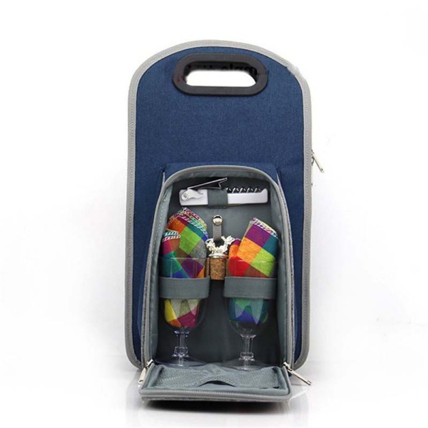 Wholesale picnic wine cooler bag with glasses